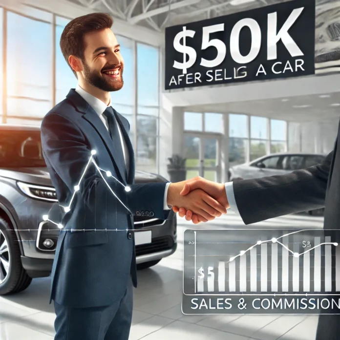 how much does a car salesman make on a $50k car