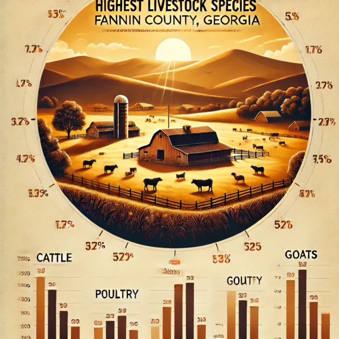 what is the highest livestock species in fannin county ga